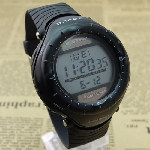 Black 2013 Newest Fashion Solar Power Multifunctional Sport Climbing Watch Digital Militray Watch Big Face Waterproof Mens Watch