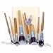 Unimeix 10 pcs Makeup Brush Set Powder Foundation blusher Cosmetic Bamboo Handle with a brush bag