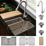Ticor Stainless Steel Undermount Ktichen Sink and Brushed Nickel Faucet Combo
