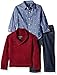 Nautica Baby Boys' Three Piece Set with Woven Shirt, Collar Sweater and Pant