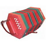 Red Beginner Anglo Concertina, 20 button