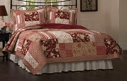 Red Alert Full / Queen Size Quilt with 2 Shams