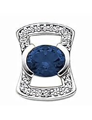 14K White Gold Oval Cut Sapphire and Diamond Pendant -- LIFETIME WARRANTY