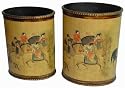 Best Useful Practical Usable Office Gift - 16" Chinese Horse Art Decorative Waste Bin Can (Set of 2)
