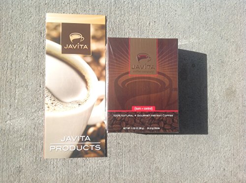 Javita Weight Loss Coffee (Burn + Control) 1 Box / 24 Servings, Diet Appetite Suppressant Instant Coffee