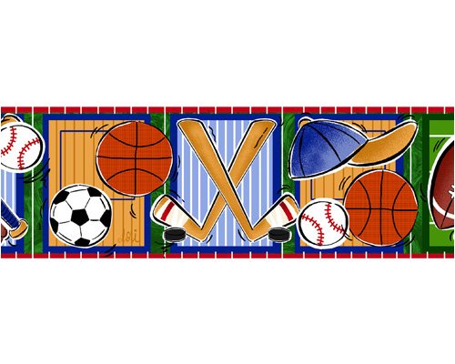 Sports Fun 5 in. Peel and Stick Wall Border