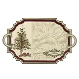 Grasslands Road Winter Settings 16-Inch by 10-Inch Christmas Tree Serving Tray with Stand