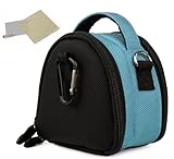 IMAGE OF Light Blue Limited Edition Camera Bag Carrying Case with battery charger, battery charger, memory cards, and accessories Pocket for Fujifilm FinePix XP20 XP30 Z90 Z800EXR Z900EXR Z1000EXR Z1050EXR Z110EXR Z115EXR XP150 XP100 XP50 T400 T350 T360 JZ250 JZ260 JZ100 JZ110 JX700 JX710 JX580 JX590 JX520 JX550 JX500 Point and Shoot Digital Camera + One anti glare screen protector
