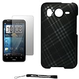 Black Smooth with Silver Plaid Design Cover / 2 Piece Snap On Crystal Prote ....