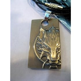  Final Fantasy 7 Advent Chilren Wolf Metal Plate Necklace