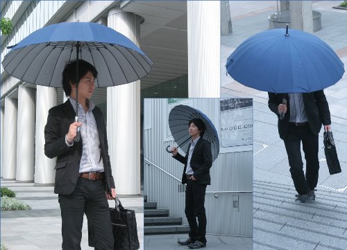 24本骨傘 高強度グラスファイバー仕様 【雨宿】 (あまやどり) 直径約105cm ネイビー 22818