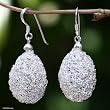 Earrings, 'Moon Weave' 0.6" W 1.6" L