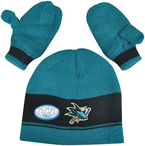 NHL San Jose Sharks Baby Rae Infant Glove Knit Set Cuffless Winter Beanie Hat