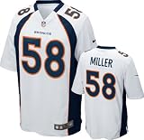 Von Miller Jersey: Away White Game Replica #58 Nike Denver Broncos Jersey