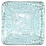 Clear Recycled Spanish Textured Glass Square Salad Plate 8.75"D Set / 2