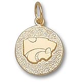 Kansas State University Sm Powercat Disk Pendant (14kt)
