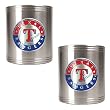 Texas Rangers MLB 2pc Stainless Steel Can Holder Set- Primary Logo by Great American Products