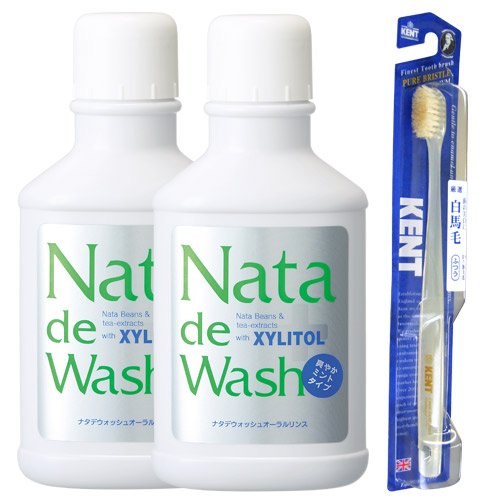 ナタデウォッシュ 爽やかなミントタイプ 500ml 2本 ＆ KENT歯ブラシ1本プレゼント
