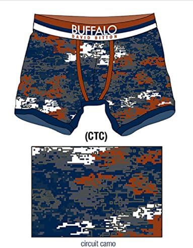 Buffalo David Bitton Men's Microfiber Stretch Boxer Brief - BD10811H (Medium, Circuit Camo)