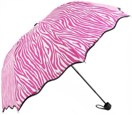 Aoosir Zebra Stripes UPF 50+ Sun Umbrella, Rose