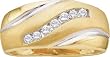 Stunning Mens 10k Two Tone Gold Diamond Wedding Ring " Size 10 "