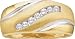 Stunning Mens 10k Two Tone Gold Diamond Wedding Ring " Size 10 "