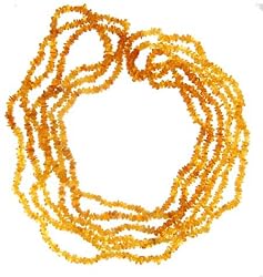 3 Strands of Tri-Color Baltic Amber Chips - 34 Inches