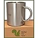Coffee Mugs Stainless Steel - Double Wall - with Laser Words Red & Green -13.5oz - Metal Coffee Mug Tea Cups - with Round Handles - perfect for Home Camping RV Gift - Shatterproof Set of 2