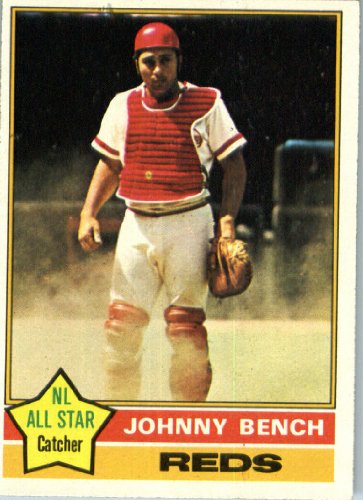 1976 Topps #300 Johnny Bench Cincinnati Reds Baseball Card In a Protective Screwdown Display Case