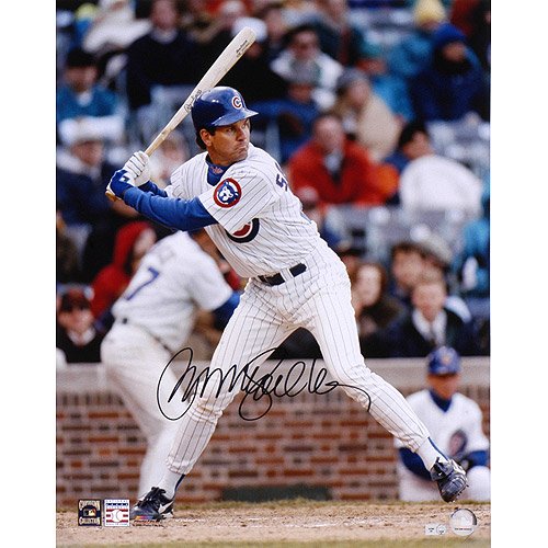 Mounted Memories Chicago Cubs Ryne Sandberg Autographed 16X20 Hitting Photo