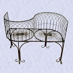 Metal spiral french kissing bench home garden furniture