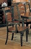 Set of 2 Longoria Two Tone Finish Hardwood Dining Arm Chairs
