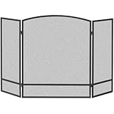 Panacea Products 15951 3-Panel Arch Screen with Double Bar for Fireplace