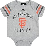 MLB Newborn San Francisco Giants S/S Foldover Neck Creeper (Heather Grey, 0-3mos)