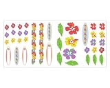 TROPICAL floral WALLPAPER APPLIQUES stickers SURFBOARD