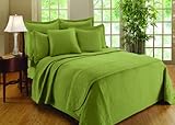 Williamsburg William and Mary Matelasse Full Bedspread, Moss