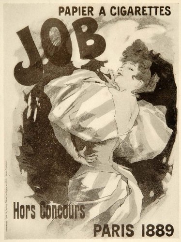 1913 Job Cigarette Paper Cheret Mini Poster Art Nouveau - Original Mini Poster
