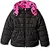 Pink Platinum Girls' Puffer Jacket with Heart Print Lining and Accessories