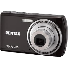 Pentax Optio E80 10MP Digital Camera with 3x Wide Angle Optical Zoom and 2.7-inch LCD (Black)