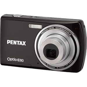 Pentax Optio E80 10MP Digital Camera with 3x Wide Angle Optical Zoom and 2.7-inch LCD (Black)