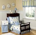 JoJo Designs 5-Piece Toddler Bedding Set - Blue and Yellow Modern Polka Dots