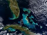 The Bahamas, Florida, and Cuba Stretched Canvas Poster Print