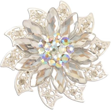 Super Flower Clear Crystal Brooch