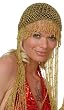 Gold Beaded Headpiece Cap with Long, Long Strands of Beads