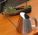 錆びにくいステンレス製でインテリアにも【ステンレス製　如雨露（ジョーロ）　Lサイズ】