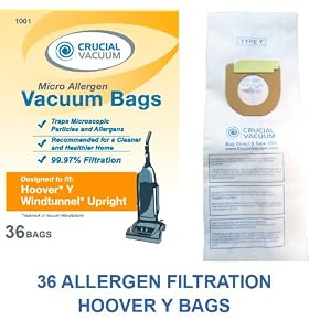 36 Hoover WindTunnel Type Y Vacuum Bags – Allergen Filtration at $0.72 per bag!