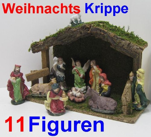 Tolle Holz Weihnachtskrippe mit