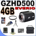 JVC GZ-HD500 80 GB High Definition HDD Camcorder (Black) BigVALUEInc Accessory Saver 4GB Bundle