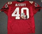 Mike Alstott Autographed/Hand Signed Tampa Bay Buccaneers Red Reebok Jersey with A-Train/SB Champ In