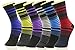 Fashion Mic Mens Men's Cotton Dress Socks 6 Pair Bundle Pack, Solid Stripes